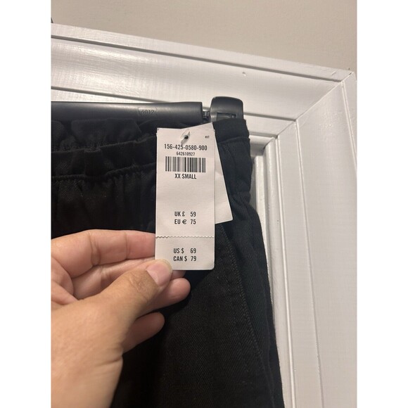 Abercrombie & Fitch Women’s Black Size XXS Linen Blend High-Rise Wide Leg Pants - Picture 4 of 6